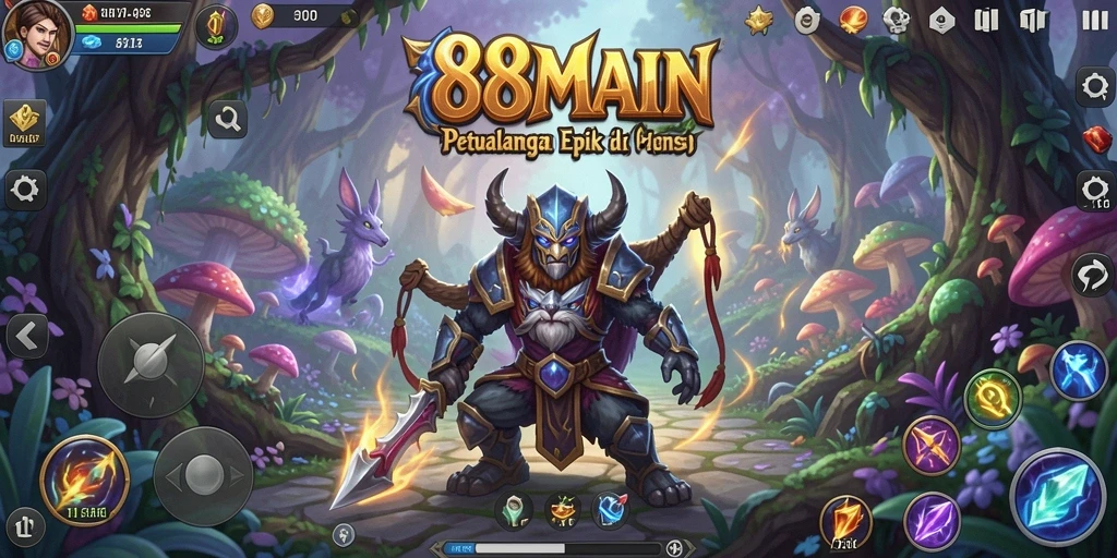Screenshot menunjukkan aksi pertarungan epik dalam <strong>88MAIN</strong>.