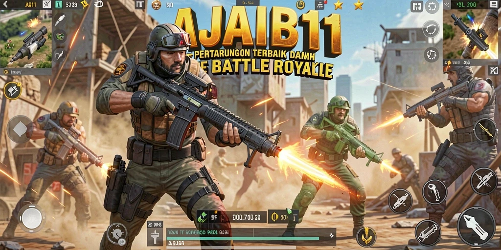 Screenshot menunjukkan aksi pertempuran seru dalam AJAIB11.