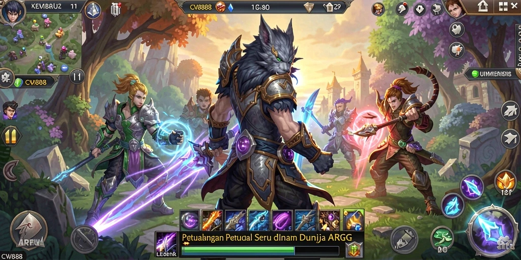 Screenshot utama CW8888 menunjukkan aksi seru dalam pertempuran ARPG.