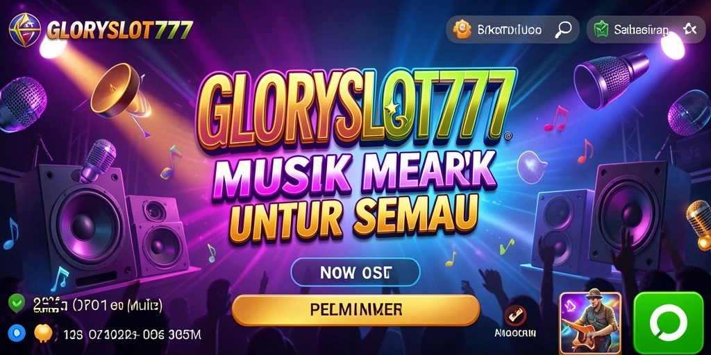 Tampilan gameplay seru dari GLORYSLOT777 dengan berbagai genre musik.