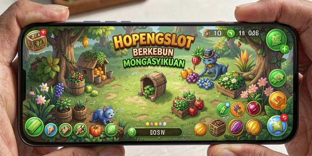 Tampilan menawan dari gameplay HOPENGSLOT saat berkebun.
