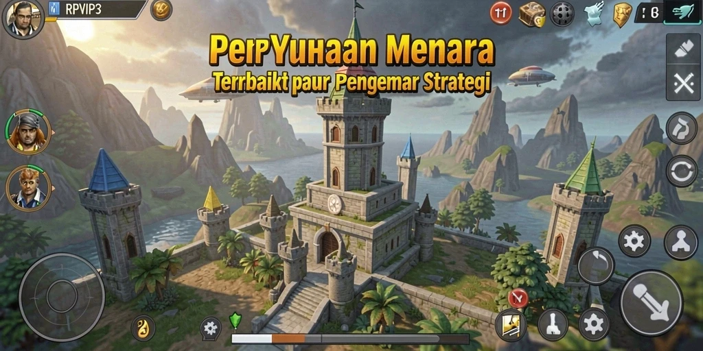 Tangkapan layar menunjukkan pertempuran menara yang mendebarkan dan strategi pertahanan yang cerdas.