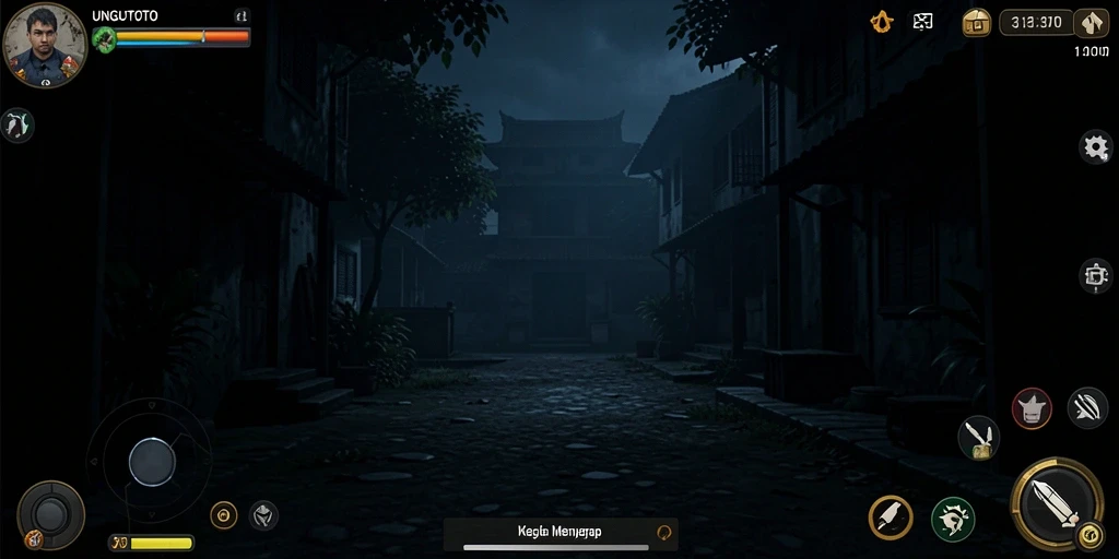 Screenshot menunjukkan gameplay mendebarkan UNGUTOTO dengan suasana yang mencekam.