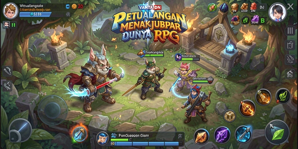 Tampilan gameplay RPG VANTAIDN yang menakjubkan dan mendalam.